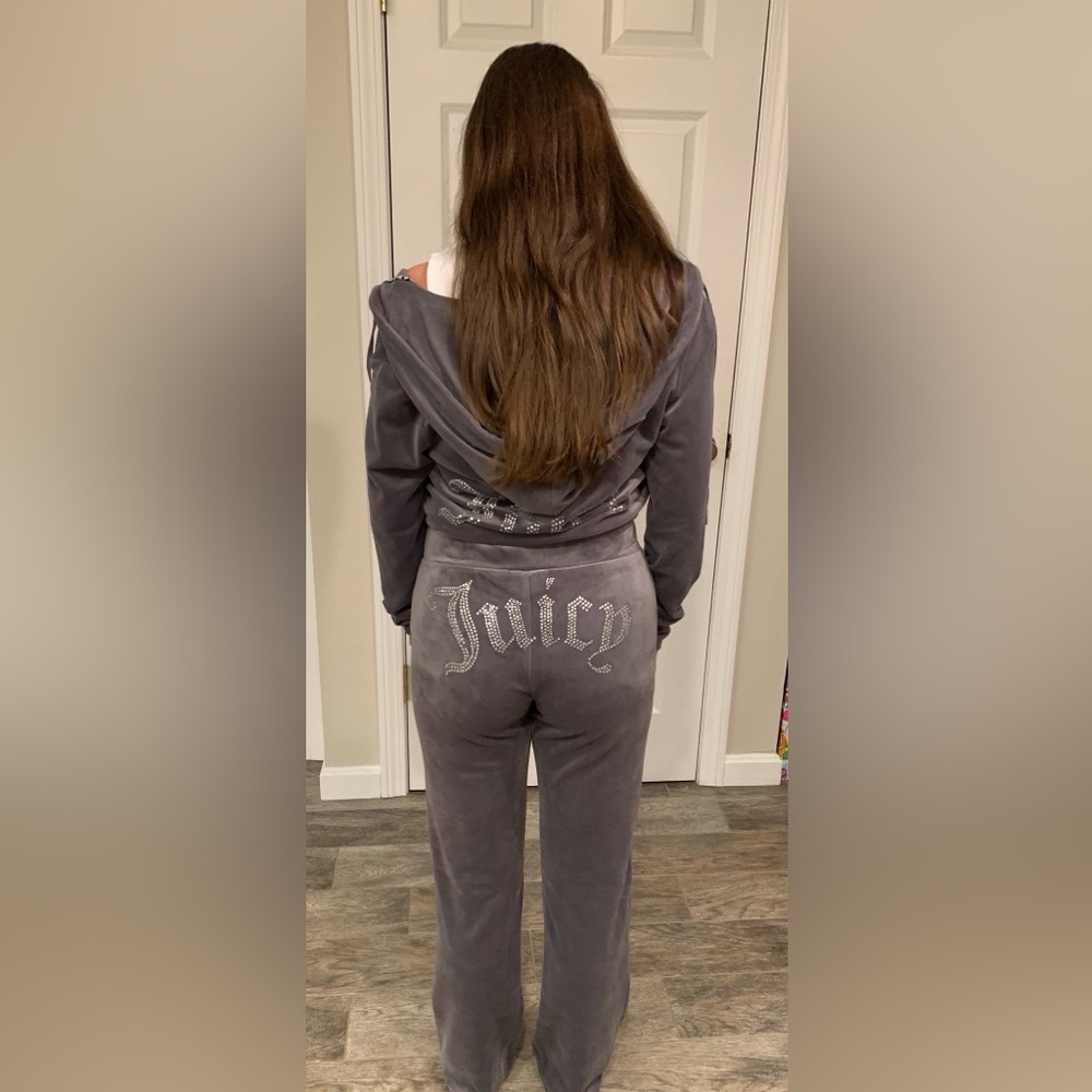 Fabulous Juicy Couture Gray Velour Tracksuit Size S - Picture 7 of 10